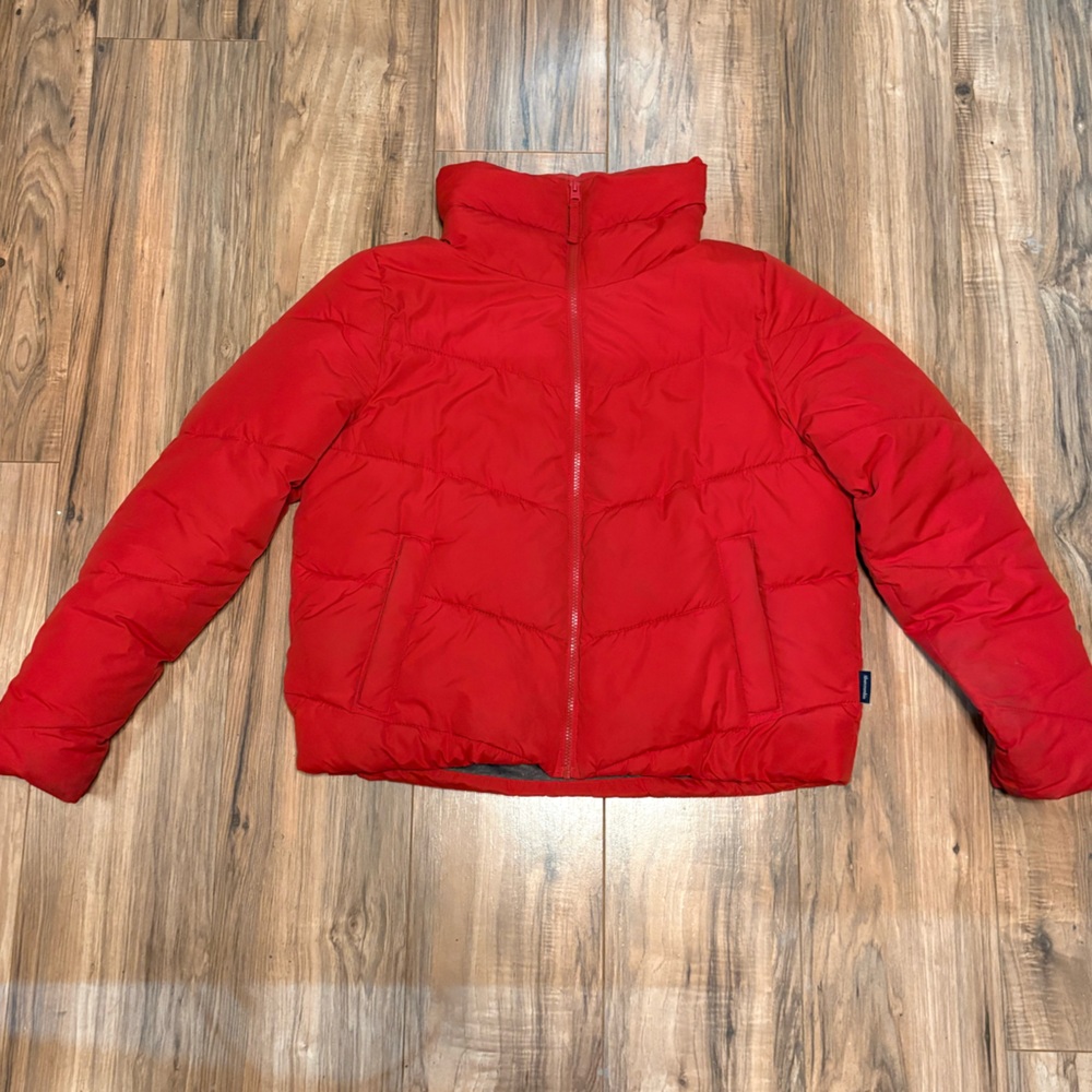Abercrombie & Fitch Vibrant Red Puffer Coat